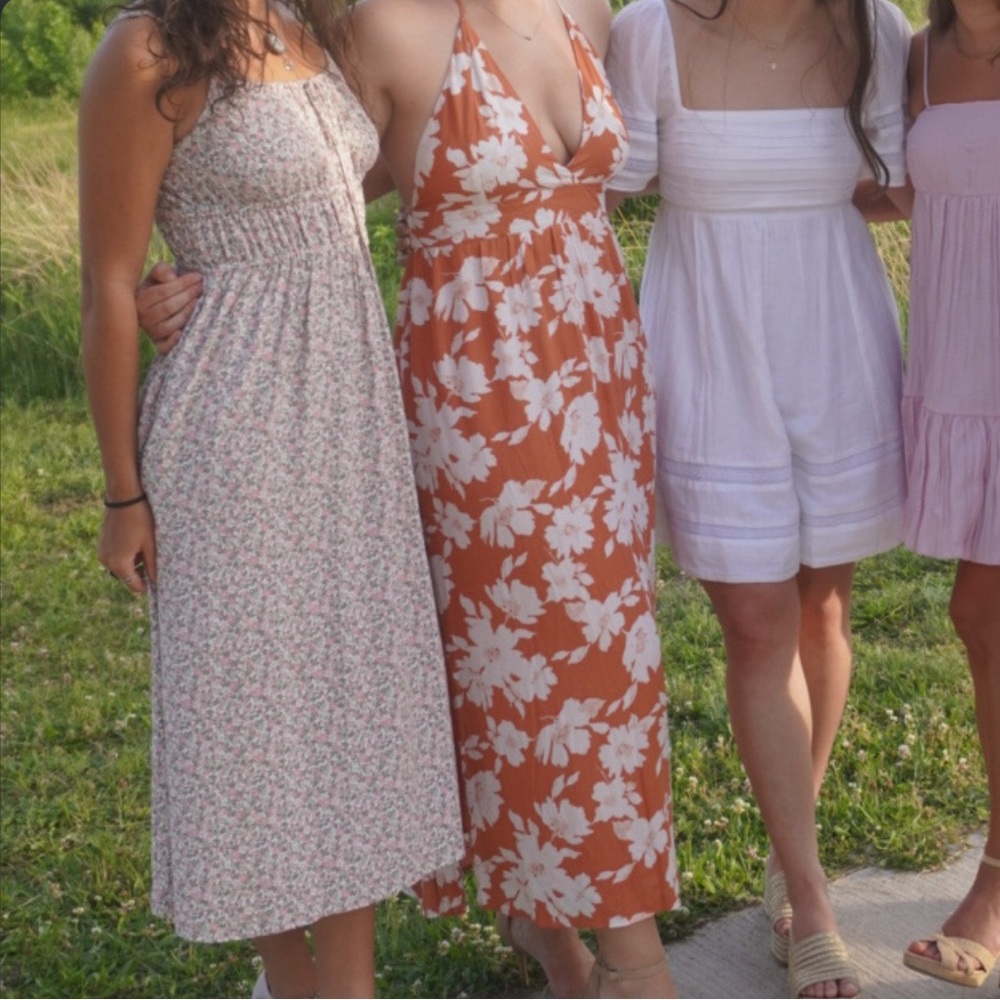 vintage floral midi dress size 8